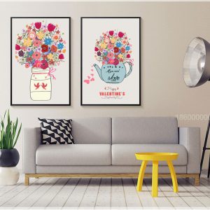 Bộ 2 tranh vẽ hoa màu sắc CV02481