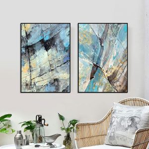 Bộ 2 tranh trừu tượng sơn dầu CV02487