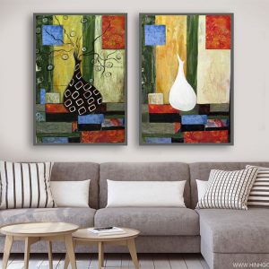 Bộ 2 tranh trừu tượng tĩnh vật CV02504