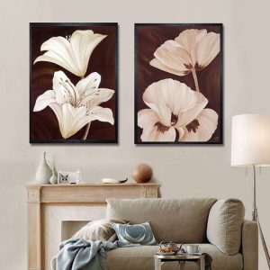 Bộ 2 tranh hoa nghệ thuật cổ điển CV02514