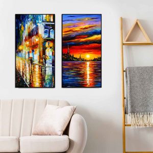 Bộ 2 tranh vẽ sơn dầu nghệ thuật CV02517