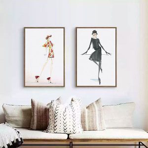 Bộ 2 tranh các cô gái thời trang CV0253