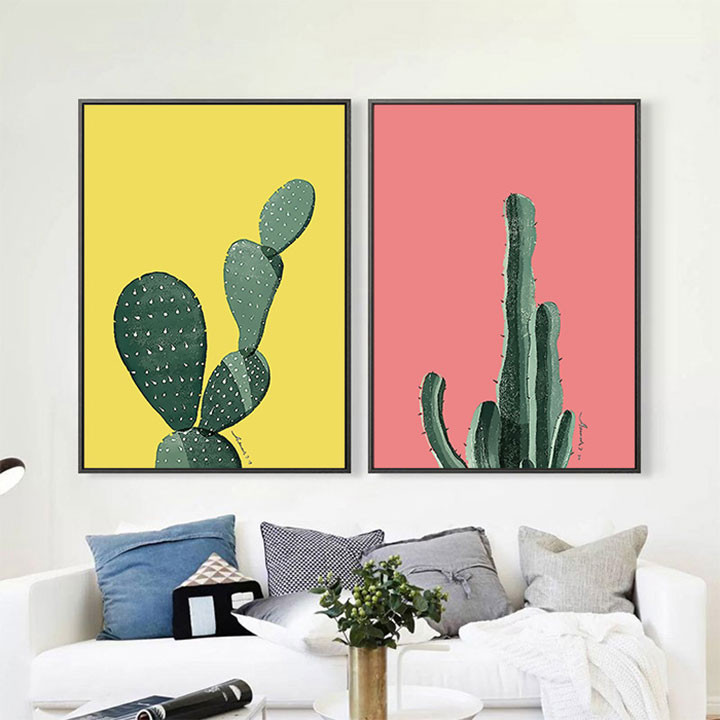 Bộ 2 tranh xương rồng xanh CV02533 1 CV02533 1