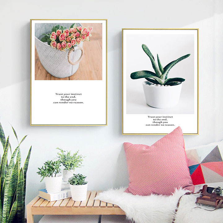 Bộ 2 tranh chậu cây xanh CV02546 1 CV02546 1