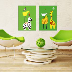 Bộ 2 tranh vẽ động vật ngộ nghĩnh CV02551