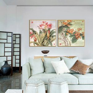 Bộ 2 tranh hoa Trung Quốc CV02574