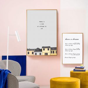 Bộ 2 tranh những ngôi nhà tường vàng CV02576