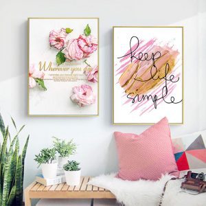 Bộ 2 tranh hoa hồng Keep life simple CV02595