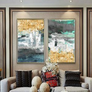 Bộ 2 tranh trừu tượng sơn dầu CV02598