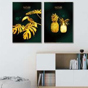 Bộ 2 tranh nghệ thuật quả dứa vàng CV02607