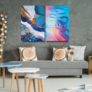 Bộ 2 tranh trừu tượng màu sắc CV02612