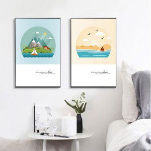 Bộ 2 tranh vẽ thiên nhiên CV02615