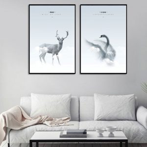 Bộ 2 tranh động vật nghệ thuật CV02619