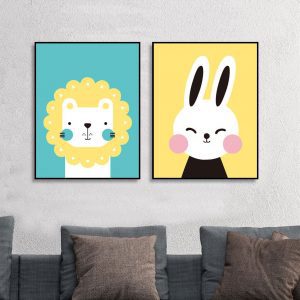 Bộ 2 tranh vẽ động vật ngộ nghĩnh CV02628