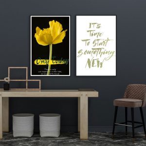 Bộ 2 tranh hoa vàng nghệ thuật CV02631