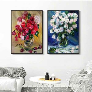 Bộ 2 tranh vẽ sơn dầu tĩnh vật CV02647