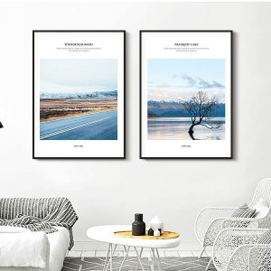 Bộ 2 tranh con đường và mặt hồ CV0267