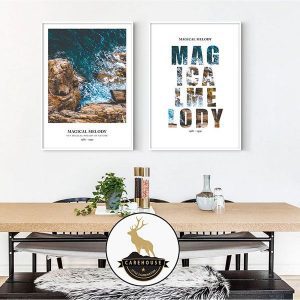 Bộ 2 tranh biển và chữ nghệ thuật CV0269