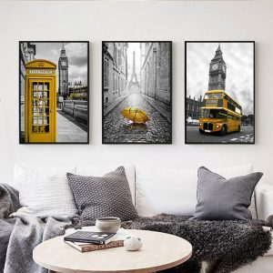 Bộ 3 tranh nghệ thuật kỳ quan đồng hồ Big Ben CV03660