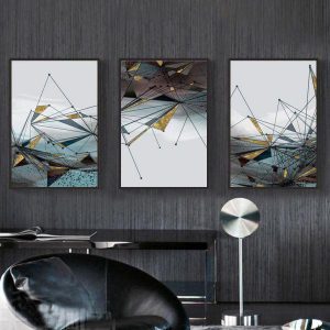 Bọ 3 tranh trừu tượng hình khối CV03118