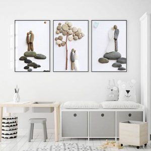 Bộ 3 tranh xếp hòn đá tạo hình CV03119