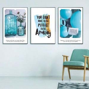 Bộ 3 tranh bình và bóng bay xanh CV03160