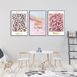 Bộ 3 tranh đá biển và lá hồng CV03169