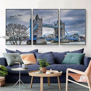 Bộ 3 tranh ghép cây cầu xanh CV03171