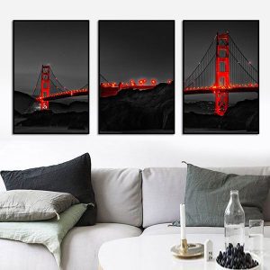 Bộ 3 tranh ghép cây cầu đỏ CV03176