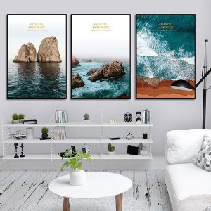Bộ 3 tranh vịnh biển xanh CV03180