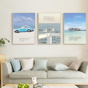 Bộ 3 tranh chuyến du lịch biển xanh CV03208
