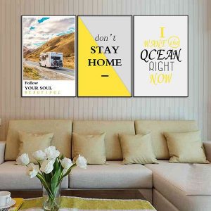 Bộ 3 tranh oto chữ nghệ thuật CV03209