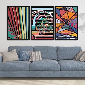 Bộ 3 tranh vẽ nghệ thuật màu sắc CV03211