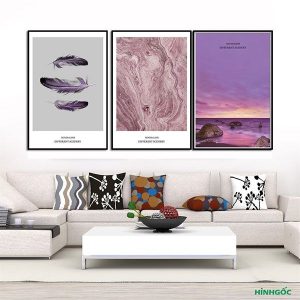 Bộ 3 tranh biển tím mộng mơ CV03227