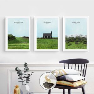 Bộ 3 tranh thiên nhiên đồng cỏ xanh CV03247