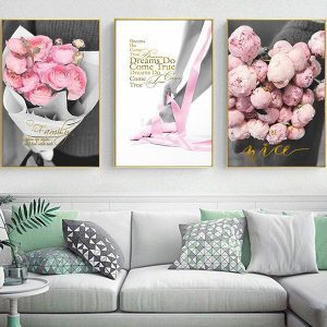 Bộ 3 tranh bó hoa hồng CV03303