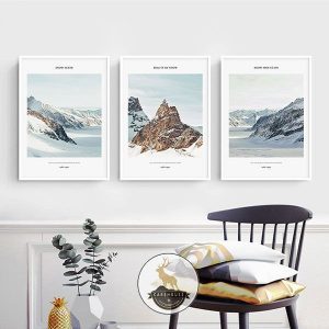 Bộ 3 tranh núi tuyết trắng CV03328