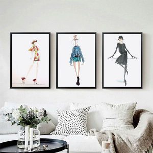 Bộ 3 tranh những cô gái thời trang CV03332