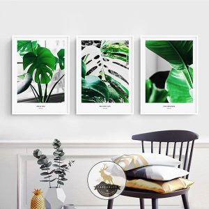 Bộ 3 tranh lá xanh CV03333