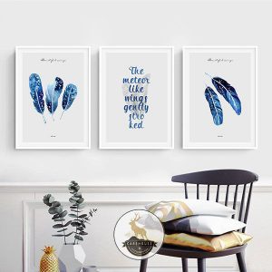 Bộ 3 tranh lông chim và chữ nghệ thuật CV03351
