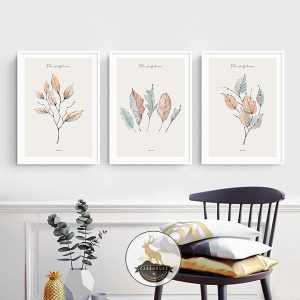 Bộ 3 tranh lá nâu CV03369