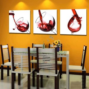 Bộ 3 tranh ly rượu vang đỏ CV03371