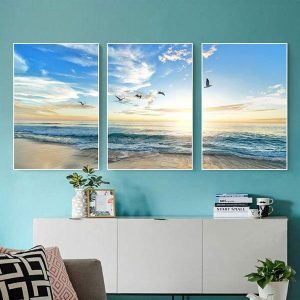 Bộ 3 tranh biển hoàng hôn CV03373