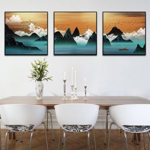 Bộ 3 tranh ghép thiên nhiên sông núi CV03421