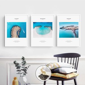 Bộ 3 tranh hòn đảo nhỏ trên biển xanh CV03433