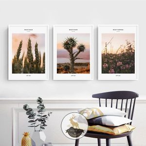 Bộ 3 tranh thiên nhiên hoa cỏ nghệ thuật CV03456