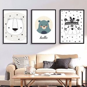 Bộ 3 tranh vẽ gấu ngộ nghĩnh CV03469