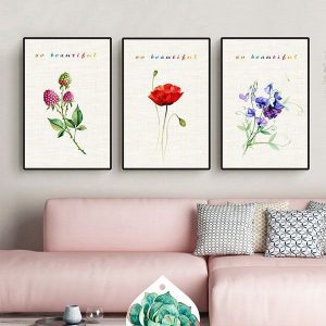 Bộ 3 tranh vẽ các loài hoa CV03489