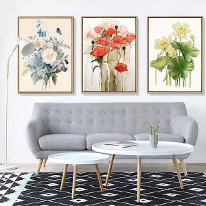 Bộ 3 tranh vẽ các loài hoa CV03492