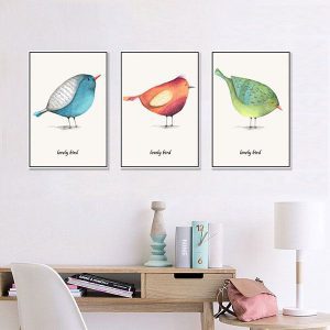 Bộ 3 tranh vẽ chim ngộ nghĩnh CV03500
